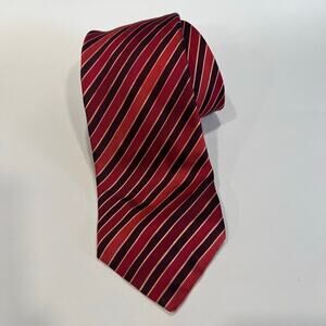 Luigi Borrelli Napoli 100% Silk Neck Tie Made in Italy Red & Black Stripes JP
